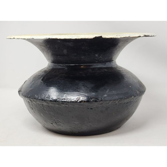 Vintage Antique Cast Iron Enamel Spittoon Cuspidor Tobacco Bar Tavern Saloon - Picture 4 of 11